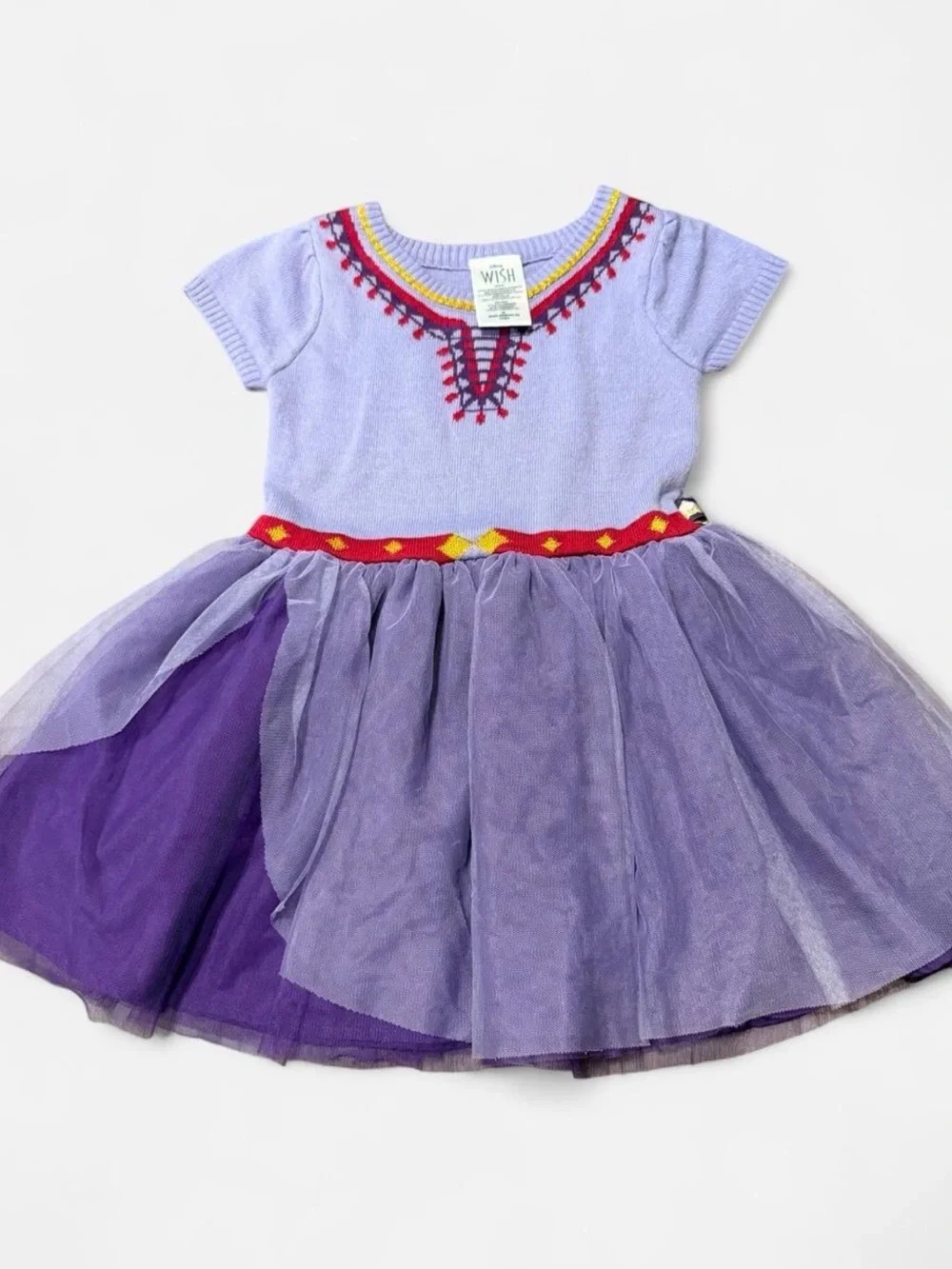 Disney Wish Asha Inspired Princess Knit & Tulle Dress Girls 4T Purple